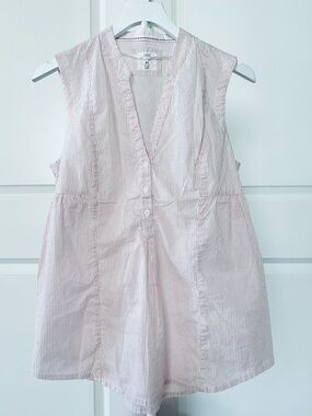 Women’s L.O.G.G. Sleeveless Pink & White Striped Blouse Size 14 Regular
